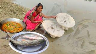 fishing big Ghas kaat fish in the river,new fishing technique,village style fish curry,River fishing