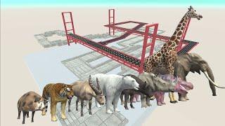 Animal Speed race. 3D course with two bridges! | Animal Revolt Battle Simulator