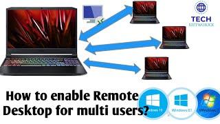 How to enable Remote Desktop for multi user? || Share a PC with multiple users at the same time