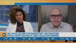 Steven Del Duca Calling For Mandatory Vaccinations for Front-Line Healthcare and Education Workers