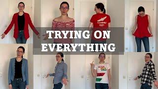 TRYING ON EVERY PIECE OF CLOTHING I OWN | Blazers, shirts, tops, t-shirts