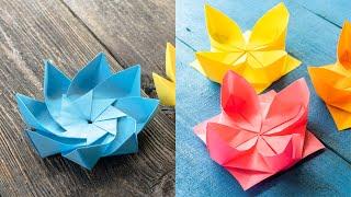 How to make an Origami Water Lily - Origami Lotus Flower. Easy origami