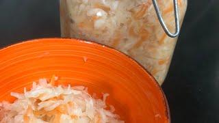 sauerkraut recipe, fermented cabbage, carrots, cauliflower and bell peppers the traditional way.￼