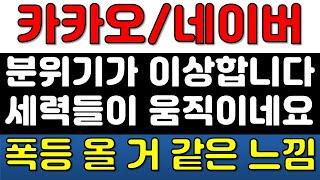 [카카오/네이버 주가전망] 분위기가 심상치 않습니다! 세력이 들어왔네요! 내일도 폭등 올 거 같은 느낌입니다!