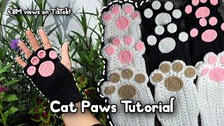 EASY Cat Paw Crochet TUTORIAL| ByJinnicorn