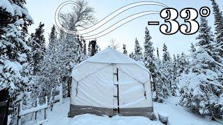 Crazy Cold. A Canvas Tent