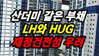 산더미 같은 부채 LH와 HUG 재정건전성 우려