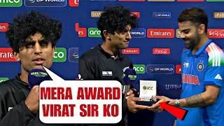 Rachin Ravindra gave his award to Virat Kohli after INDIA won the champions trophy Final won heart's