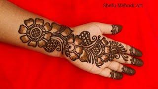 Easy front hand arabic mehndi design