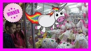 CLAW MACHINE FILLED WITH GIANT UNICORN PLUSH!!