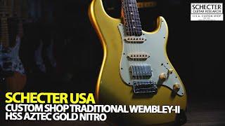 Schecter USA Custom Shop Traditional Wembley-II HSS Aztec Gold Nitro Made in USA