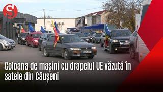 Peste 50 de mașini echhipate cu drapelele RM și a Uniunii Europene văzute pe drumurile din Căușeni