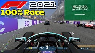 F1 2021 - 100% Race Jeddah, Saudi Arabia in Hamilton's Mercedes | PS5