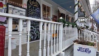 Exploring shops along the Calef Hwy in Barrington, New Hampshire during the holidays.