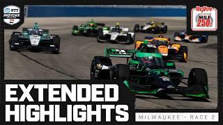 INDYCAR SERIES Official Extended Highlights | 2024 Hy-Vee Milwaukee Mile 250s - Race 2