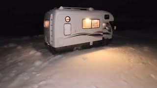 Stranded!  Winter Camping Stuck In Snow Blizzard