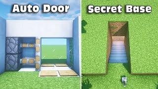  Minecraft: 3 Redstone Build Hacks (Auto Door, Secret Base) #3