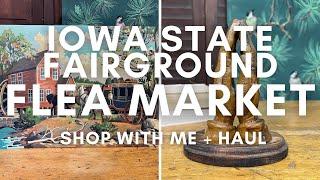 What will we find at the flea market? Iowa State Fairground Flea Market Shop With Me & Haul