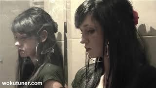 Smoking girl - marllboro 100's - in bathroom HD
