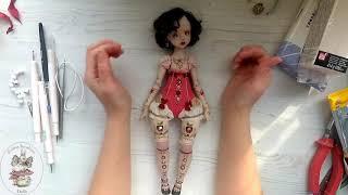 Announcement of a video master class on creating an author's doll in mixed media.