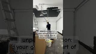 Getting the ceiling ready for some cool lights #diy #painting #diypaintproject #garagemakeover