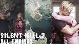 SILENT HILL 2 REMAKE All Endings But It's Leon S. Kennedy