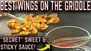 REVISITING OUR FAVORITE WINGS TO MAKE ON THE GRIDDLE! HOT, STICKY, AND SWEET! EASY "SECRET" RECIPE!