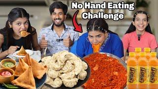 No Hands Eating Challenge |  Street Food Challenge | Momos, Samosa, Noodles, Frooti || Pooja Singh