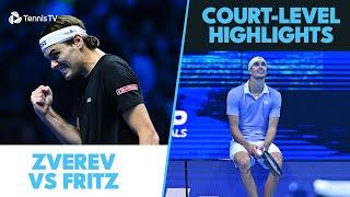 Taylor Fritz vs Alexander Zverev Court-Level Highlights | Nitto ATP Finals 2024