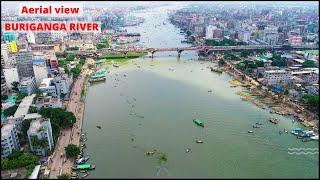 বুড়িগঙ্গা নদী | Aerial View of Buriganga River | Bird's EYE