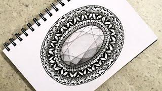 Gem Mandala Art | Gem Stone Mandala Drawing