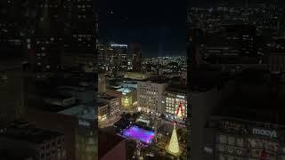 View from the Beacon Grand Hotel: Union Square Christmas Tree and Holiday Skating Below