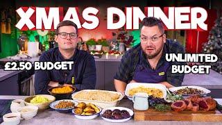 CHRISTMAS DINNER BUDGET BATTLE | Chef (£2.50) VS Normal (Unlimited)