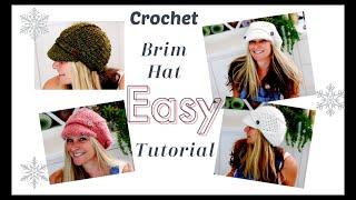 Easy Newsboy Crochet Brim Hat Tutorial