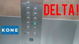 RARE in France ! Old MOD Kone w/ Delta fixtures traction elevator w/ weird shape cabs