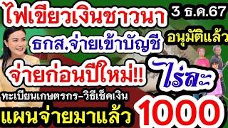 รมว.เกษตรฯ” แจ้งข่าวดี มติครม เห็นชอบมาตรการจ่ายเงินไร่ละ1,000 บาท ไม่เกิน 10 ไร่  ธกส.จ่ายเงินชาวนา