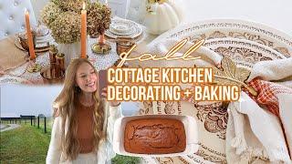 FALL COTTAGE KITCHEN DECORATE WITH ME 2024 | How to create a cozy autumn dining room ️