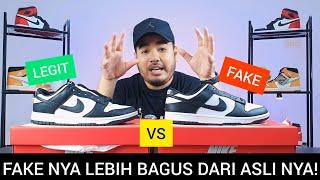 BEDAIN NIKE DUNK LOW PANDA BLACK AND WHITE LEGIT (ASLI) VS FAKE (PALSU) INDONESIA