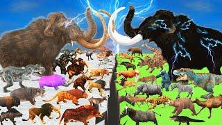 Prehistoric Mammals vs Modern Mammals Mammoth Elephant Dinosaur Size Comparison Animal Epic Battle