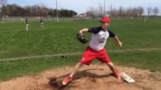 Guillaume Beaudry pitching - College Lafleche