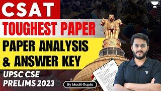 Complete CSAT 2023 Paper Analysis & Answer Key | UPSC Prelims 2023 | Toughest Paper | By @MuditGupta