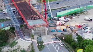 CEMEX Nachtbetonage Brücke über der A 99