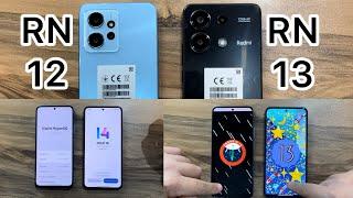 Xiaomi Redmi Note 12 vs Redmi Note 13 / HyperOS vs MIUI 14 - Android 14 vs Android 13