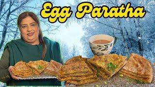 Snowy Day Treat ️️ | Egg Paratha Recipe #reflexion #food #viralvideo #paratharecipe