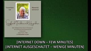 Siegfried Ferdinand Hagedorn -- Memorial Service 02/09/2023