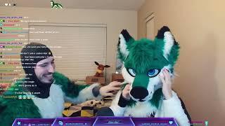 Twitch Wins : Mom Trys on Fursuit Head