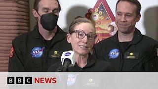 Crew emerge from year living in simulated Mars base | BBC News