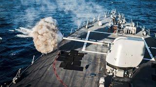 Guided missile Destroyer in Action . United States Naval Power | MFA