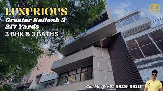 Most Luxurious Builder Floor in South Delhi | 3 BHK, Modular Kitchen & Basement in GK-3 217 Yards