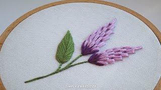 Enchanting Lavender Embroidery Made Easy: Designs for Beginners/ Flower Embroidery for Beginners